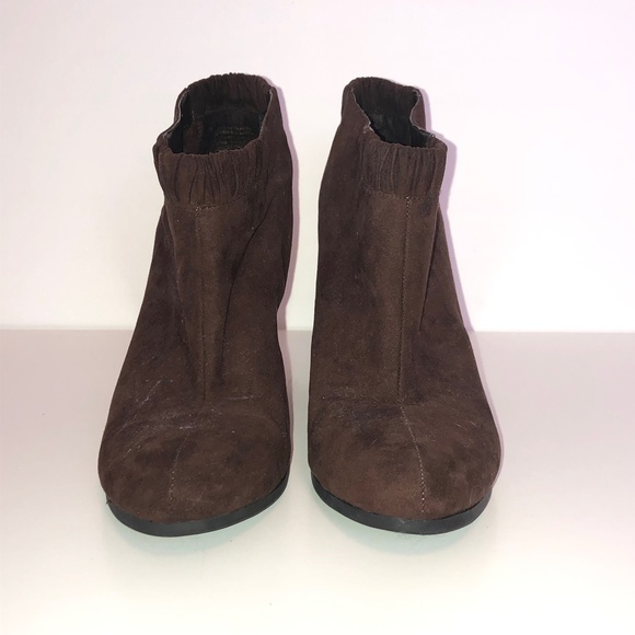 Sam & Libby Brown Heeled Ankle Booties Shoes ((9)) - Picture 4 of 7